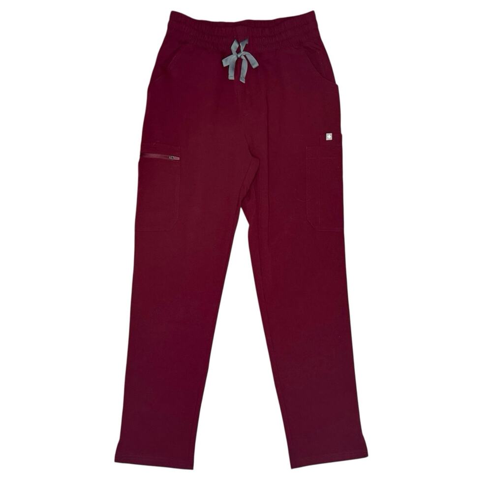 NWT Figs Yola High Waisted Petite Scrub Pants in Burgundy Size XS